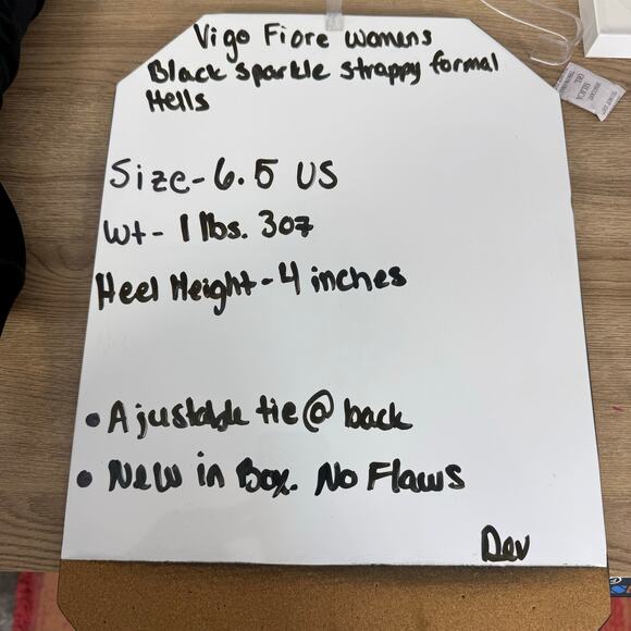 Vigo Fiore Womens Black Sparkle Strappy Formal Heels New in Box Size 6.5 - Picture 14 of 14